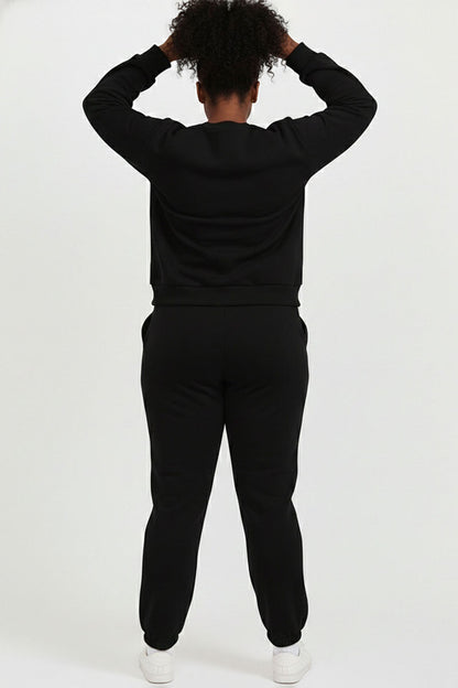 Plus Size Poly Fleece Elastic Waist Joggers