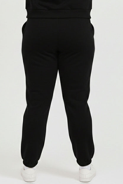 Plus Size Poly Fleece Elastic Waist Joggers