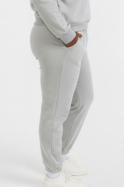 Plus Size Poly Fleece Elastic Waist Joggers