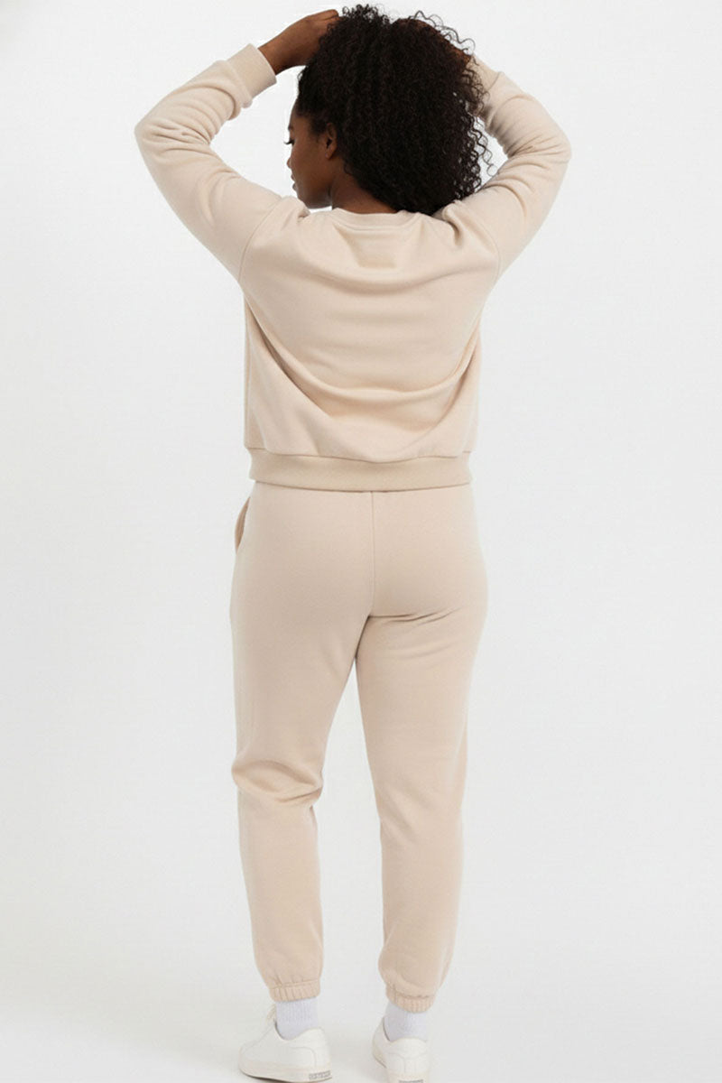 Plus Size Poly Fleece Elastic Waist Joggers