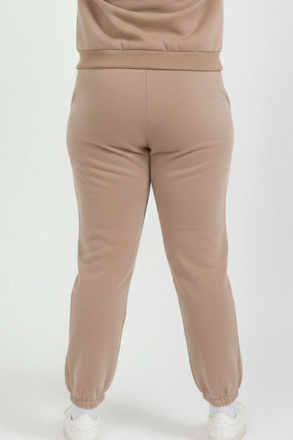 Plus Size Poly Fleece Elastic Waist Joggers