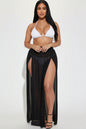 High Split Mesh Sheer Maxi Skirt