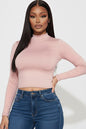 Mock Neck Solid Long Sleeve Top