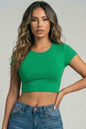 Short Sleeve Roundneck Crop Top