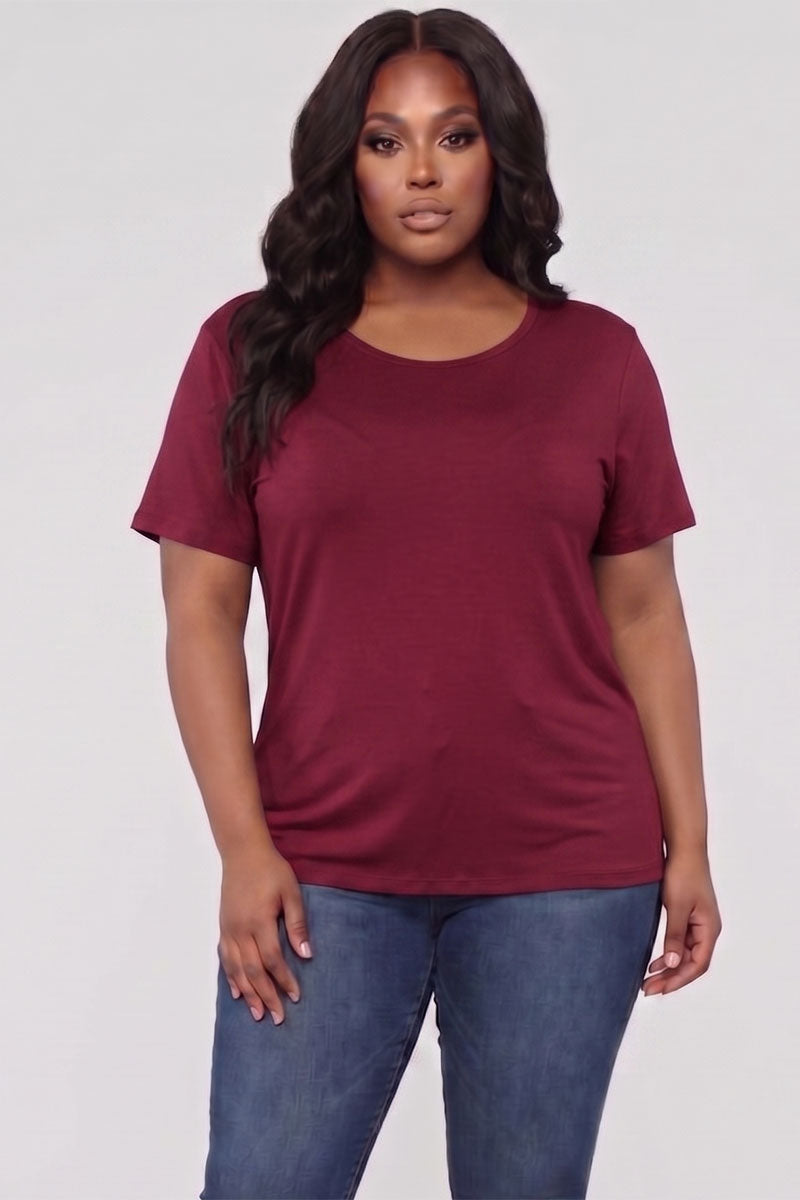 Plus Size Basic Short Sleeve T-shirt