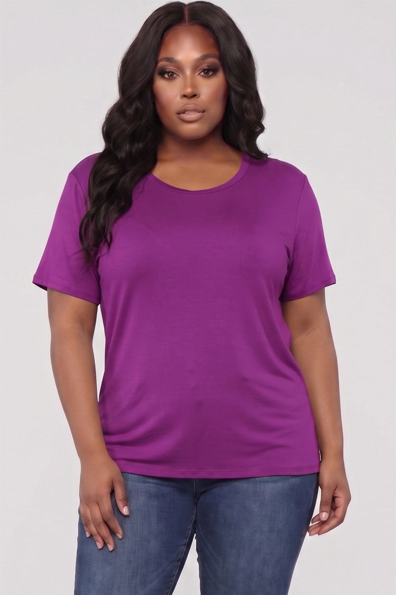 Plus Size Basic Short Sleeve T-shirt