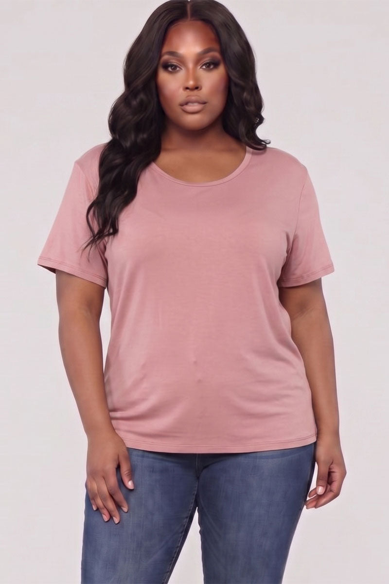 Plus Size Basic Short Sleeve T-shirt