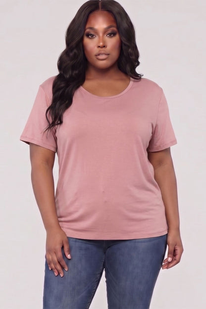Plus Size Basic Short Sleeve T-shirt