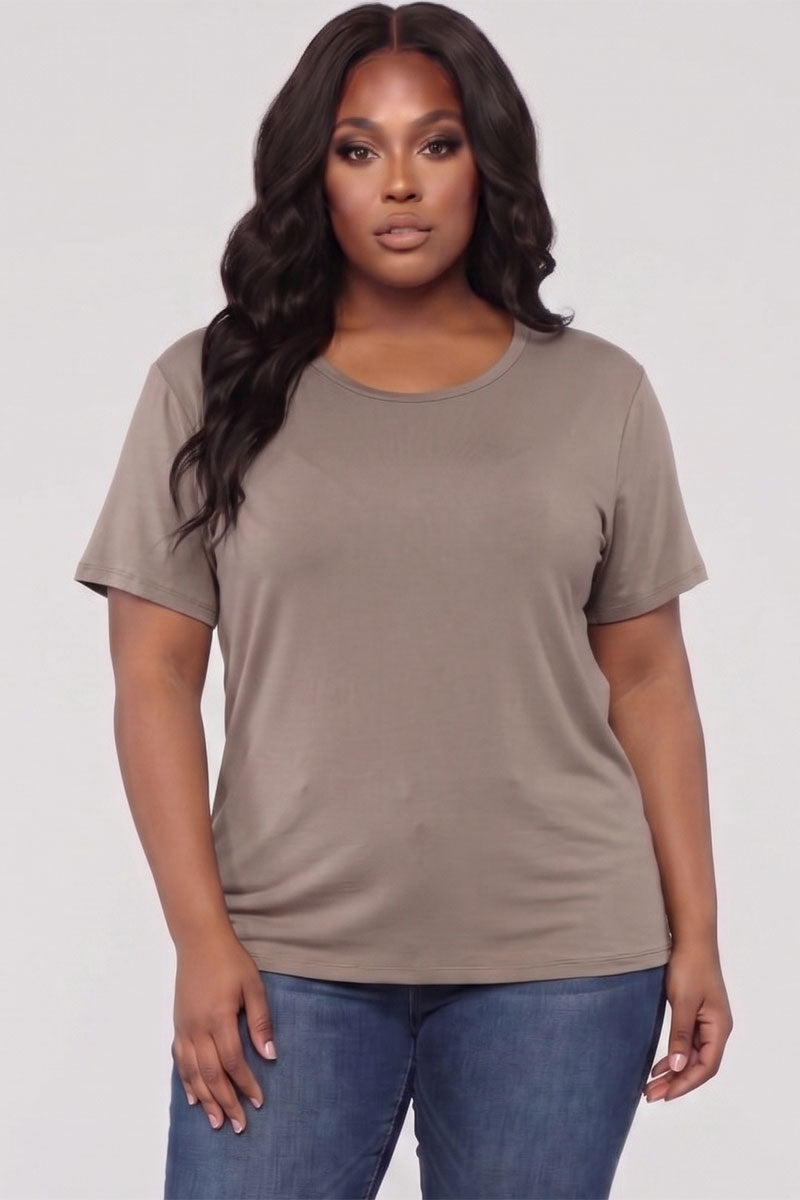 Plus Size Basic Short Sleeve T-shirt