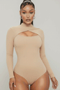 Front Cutout Long Sleeve Bodysuit