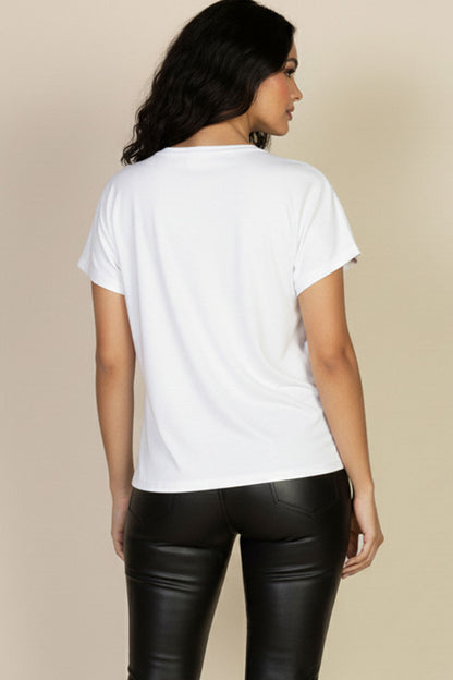Batwing Sleeve Twist Front Tee