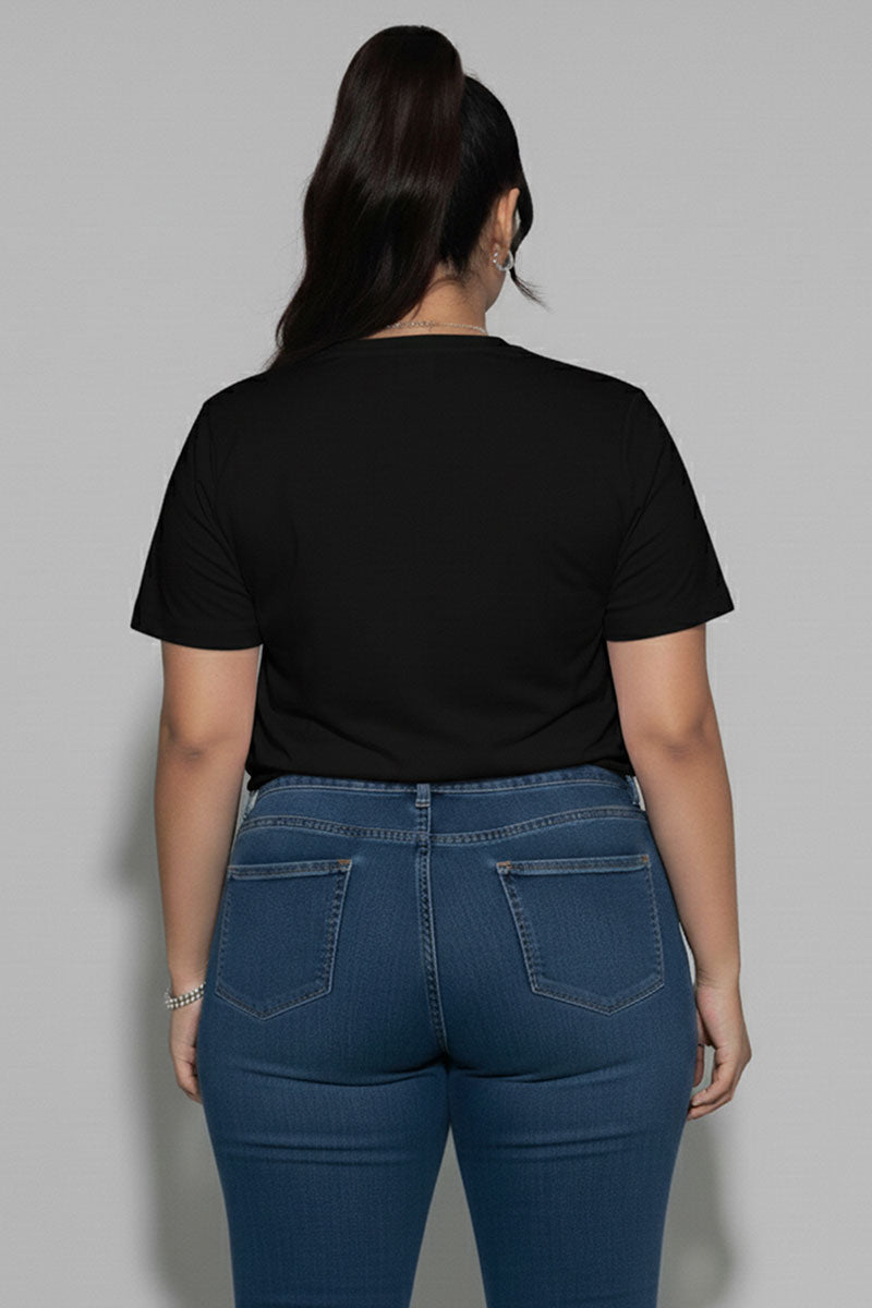 Top corto de manga corta con lazo en la parte delantera y talla grande