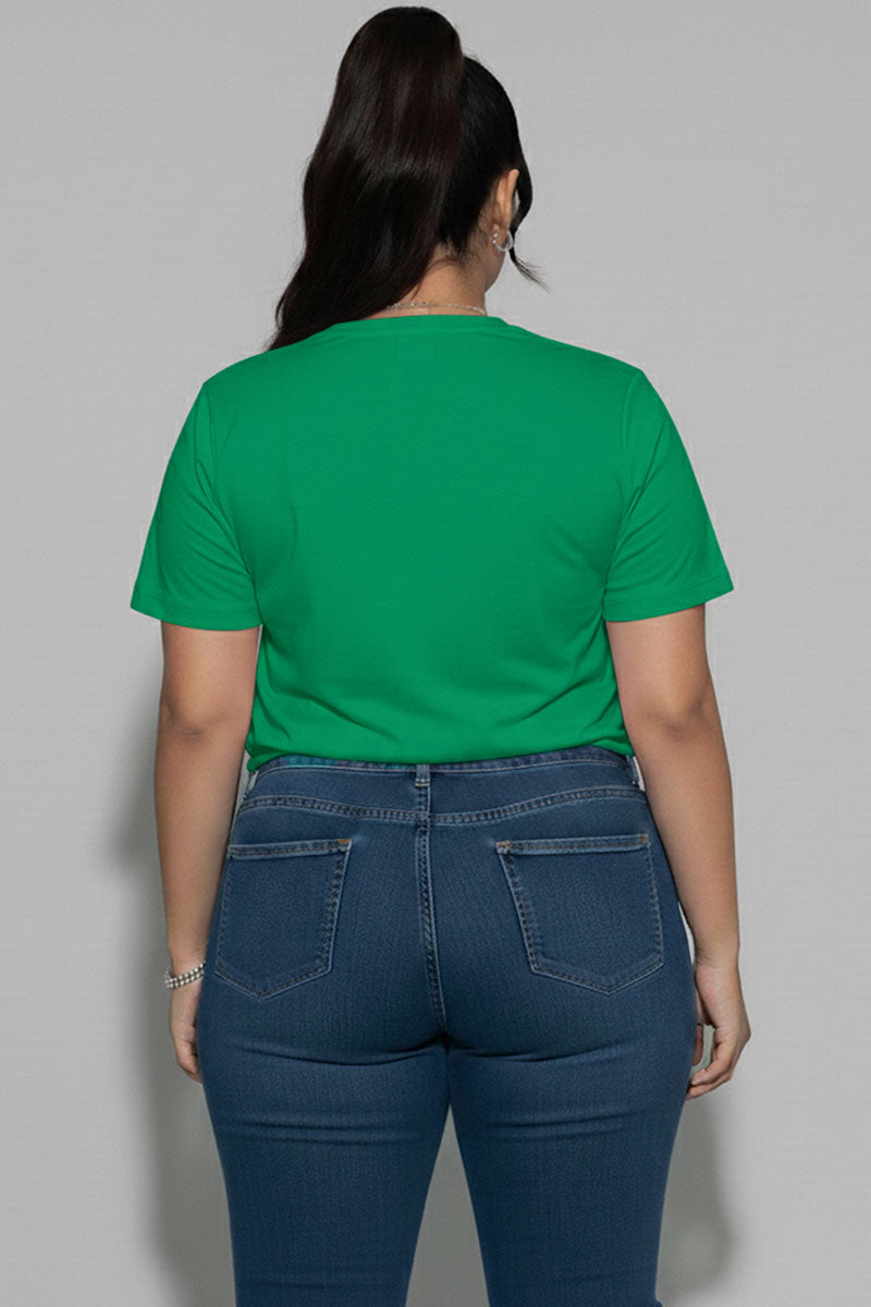 Top corto de manga corta con lazo en la parte delantera y talla grande