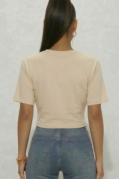 Top corto de rizo francés con cordón ajustable