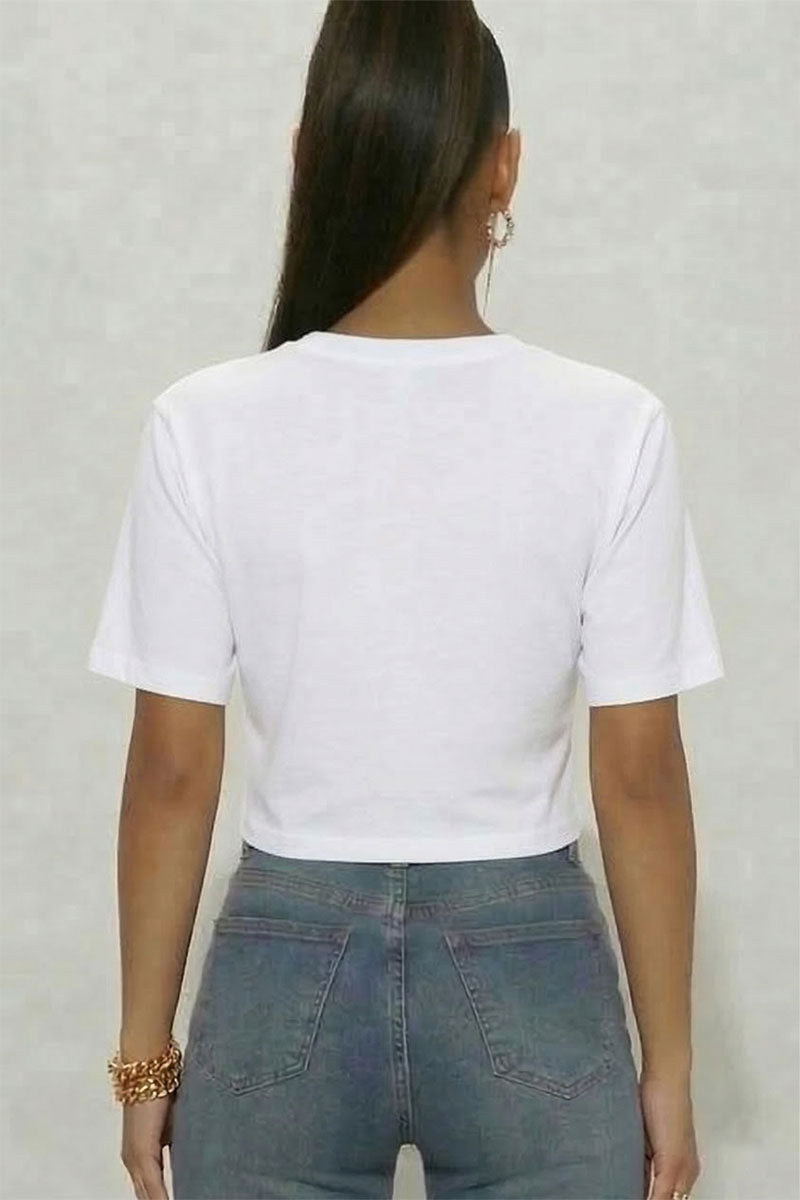 Top corto de rizo francés con cordón ajustable