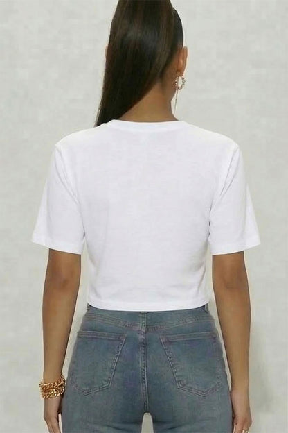 Top corto de rizo francés con cordón ajustable