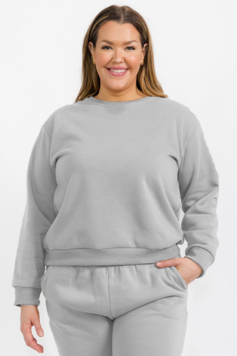 Plus Size Classic Poly Fleece Crewneck Pullover