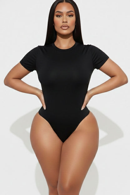 Basic Short Sleeve Crew Neck Bodysuit