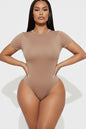 Basic Short Sleeve Crew Neck Bodysuit