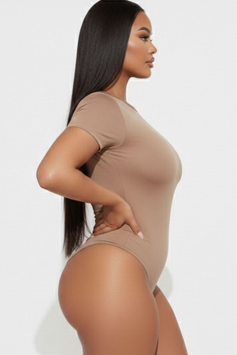 Basic Short Sleeve Crew Neck Bodysuit