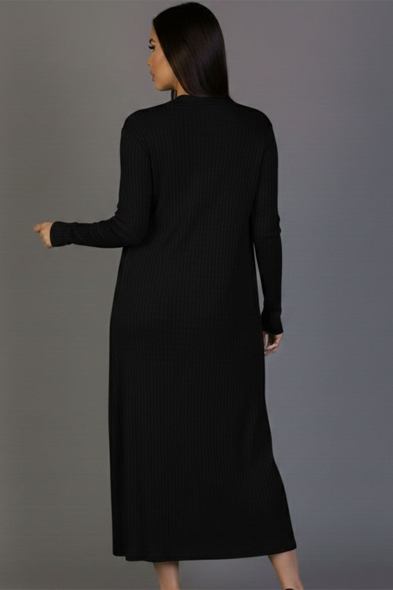 Ribbed Cardigan & Cami Midi Bodycon Dress (CAPELLA)