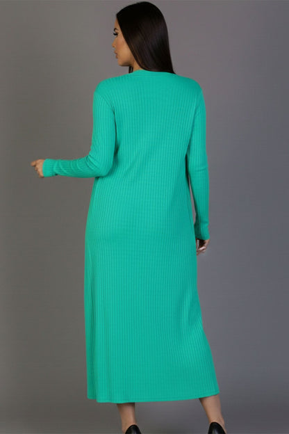 Ribbed Cardigan & Cami Midi Bodycon Dress (CAPELLA)