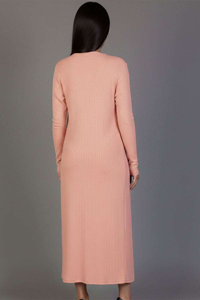 Ribbed Cardigan & Cami Midi Bodycon Dress (CAPELLA)