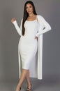 Ribbed Cardigan & Cami Midi Bodycon Dress (CAPELLA)