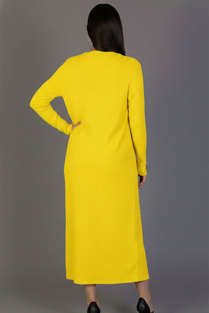 Ribbed Cardigan & Cami Midi Bodycon Dress (CAPELLA)