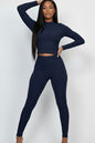 Ribbed Mock Neck Long Sleeve Top & Leggings Set