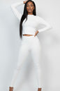 Ribbed Mock Neck Long Sleeve Top & Leggings Set