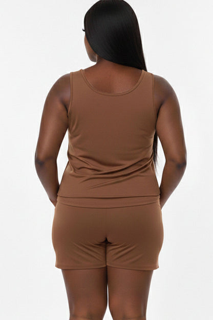 Plus Comfy Tank Top & Shorts Set (CAPELLA)
