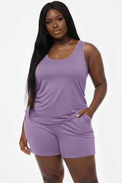 Plus Comfy Tank Top & Shorts Set (CAPELLA)