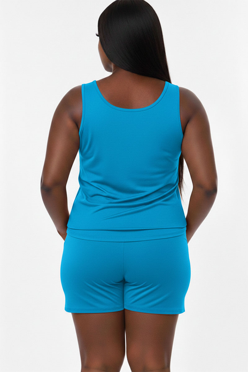 Conjunto cómodo de camiseta sin mangas y pantalones cortos Plus