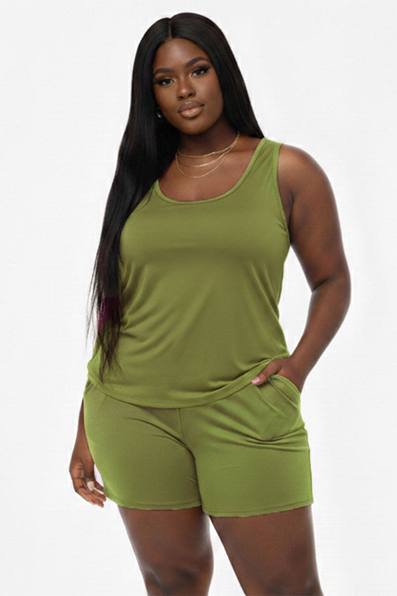 Plus Comfy Tank Top & Shorts Set (CAPELLA)