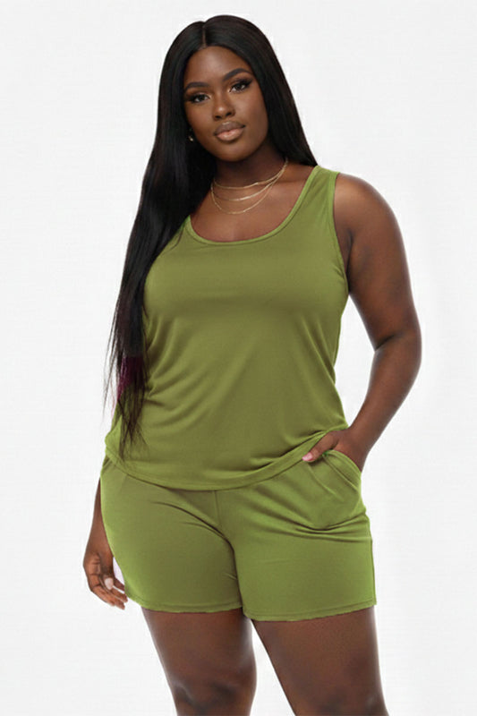 Plus Comfy Tank Top & Shorts Set (CAPELLA)