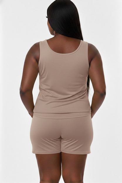 Conjunto cómodo de camiseta sin mangas y pantalones cortos Plus