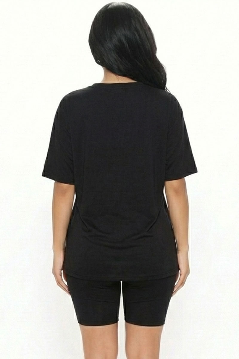 Loose Fit Top & Biker Shorts Set