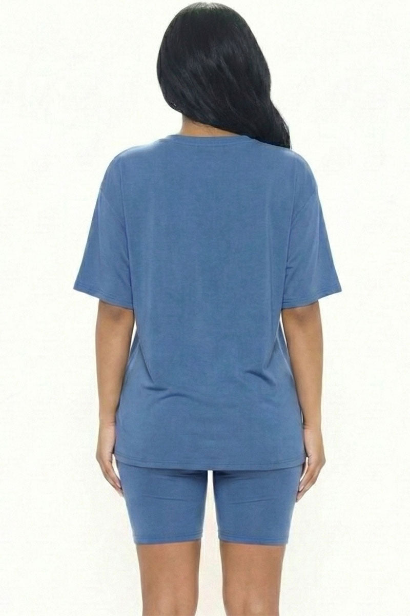 Loose Fit Top & Biker Shorts Set