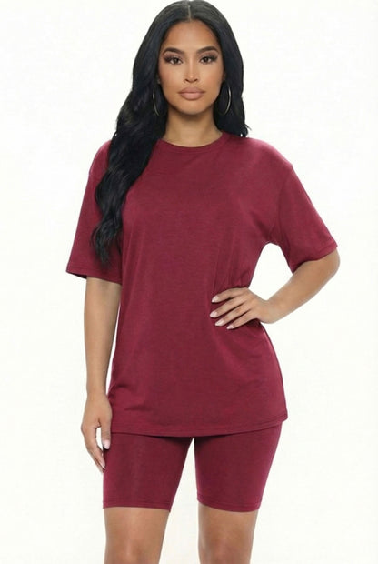 Loose Fit Top & Biker Shorts Set