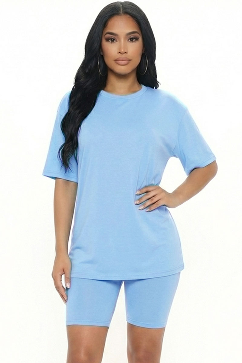 Loose Fit Top & Biker Shorts Set