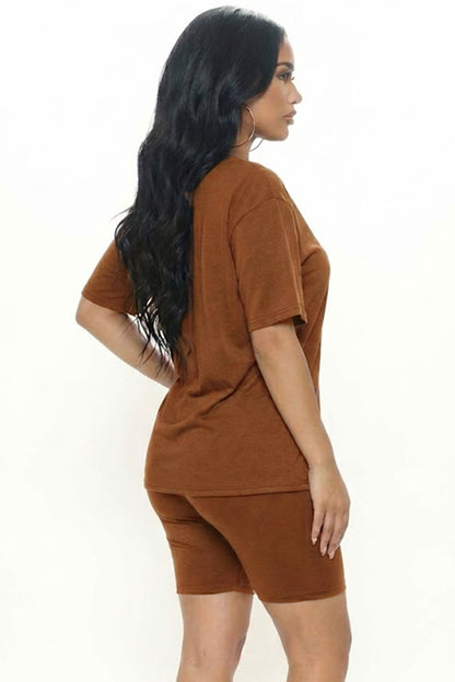 Loose Fit Top & Biker Shorts Set