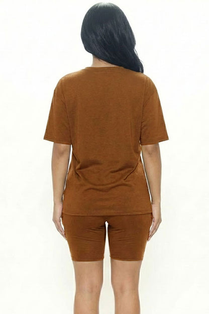 Loose Fit Top & Biker Shorts Set