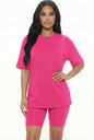 Loose Fit Top & Biker Shorts Set