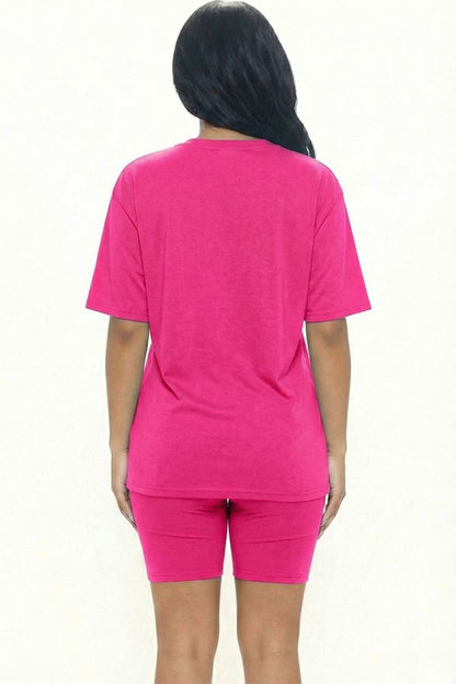 Loose Fit Top & Biker Shorts Set