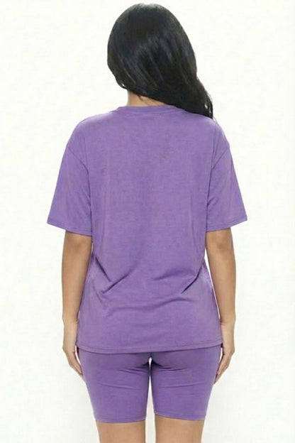 Loose Fit Top & Biker Shorts Set