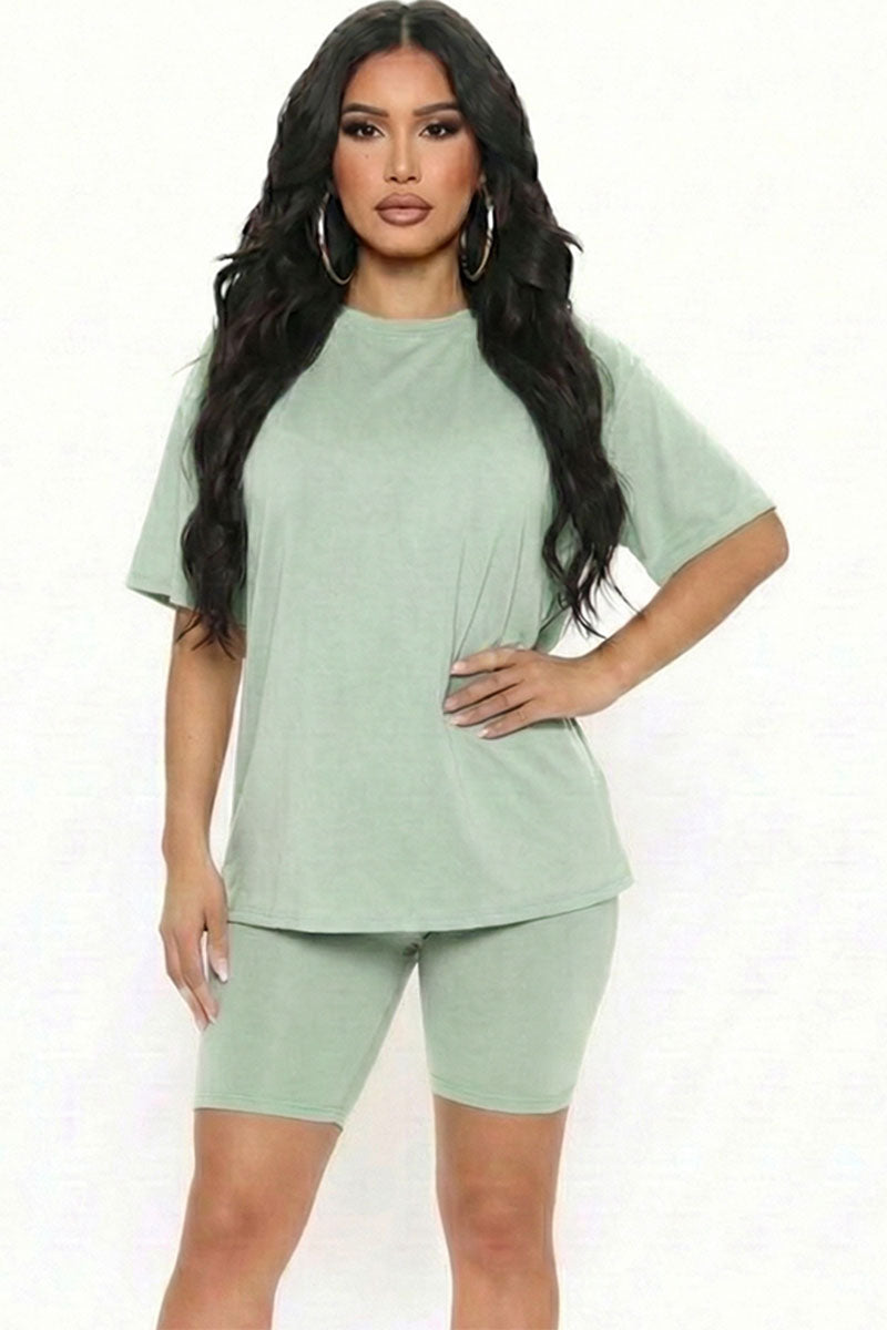 Loose Fit Top & Biker Shorts Set