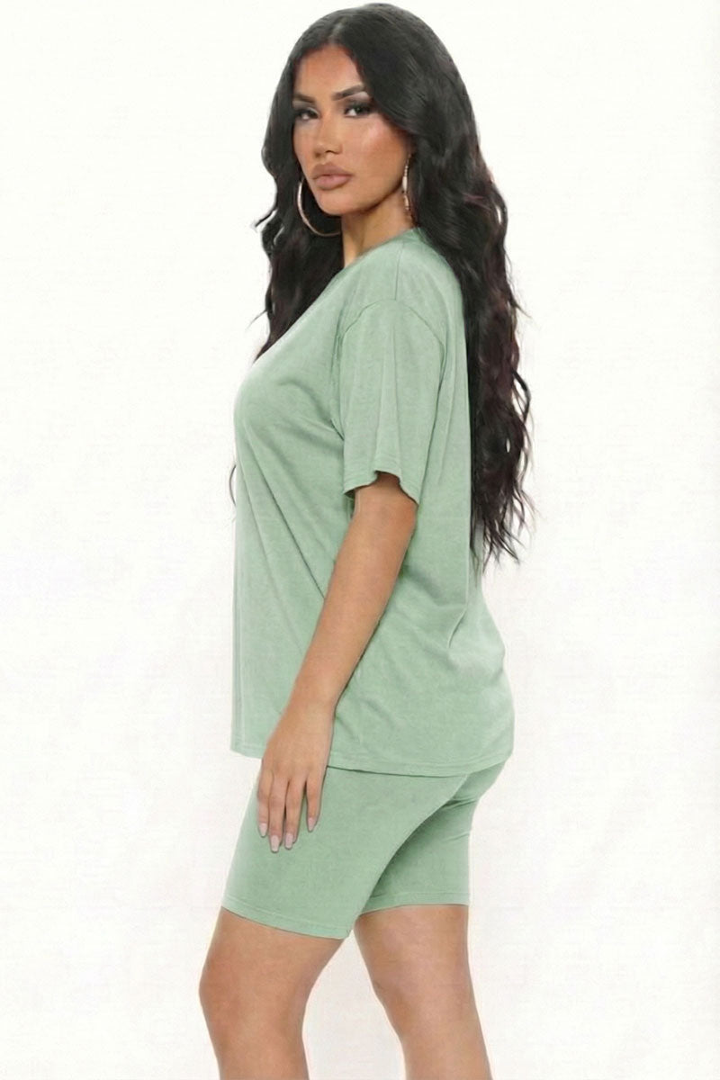 Loose Fit Top & Biker Shorts Set