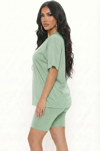 Loose Fit Top & Biker Shorts Set