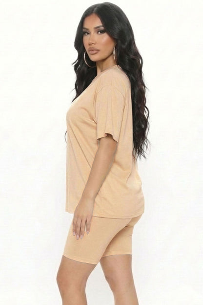 Loose Fit Top & Biker Shorts Set